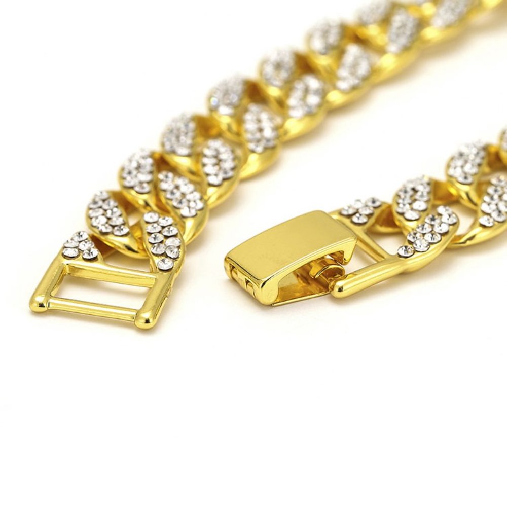 New! Iced Out Necklace Cuban Link Chain Hip Hop - Picture 4 of 6
